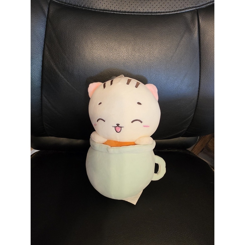 Plush cat In A Cup 11" With Suction Cup For Your Window